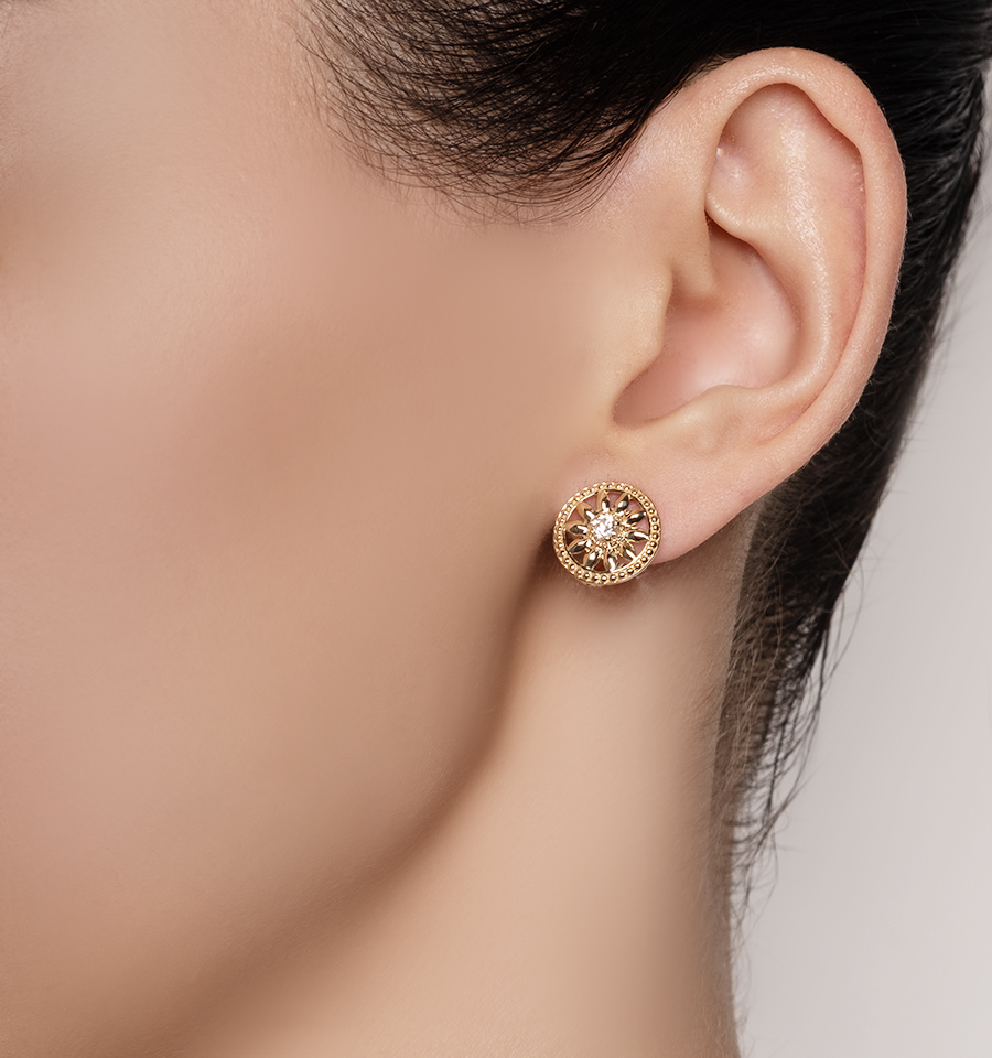 Серьги Кристалл NM12400226773 золото фианит