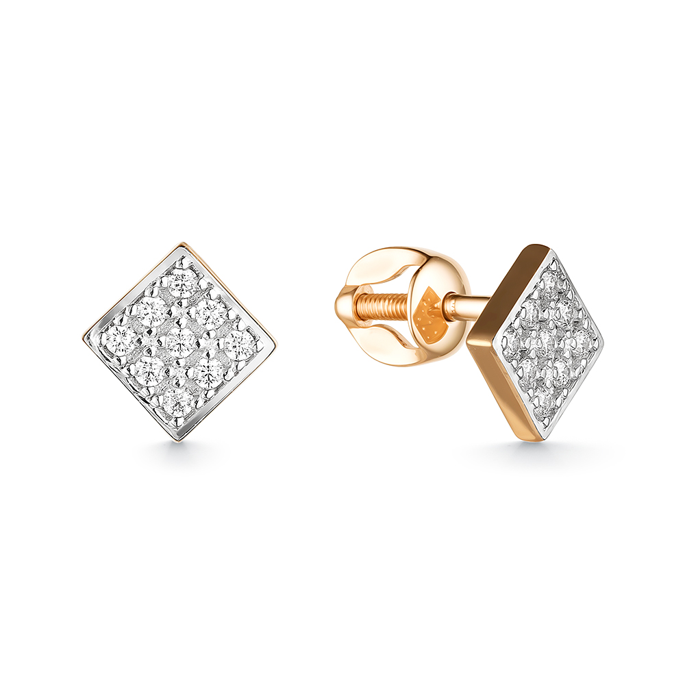 Серьги Сорокин 40128900 золото фианит 100640 тг