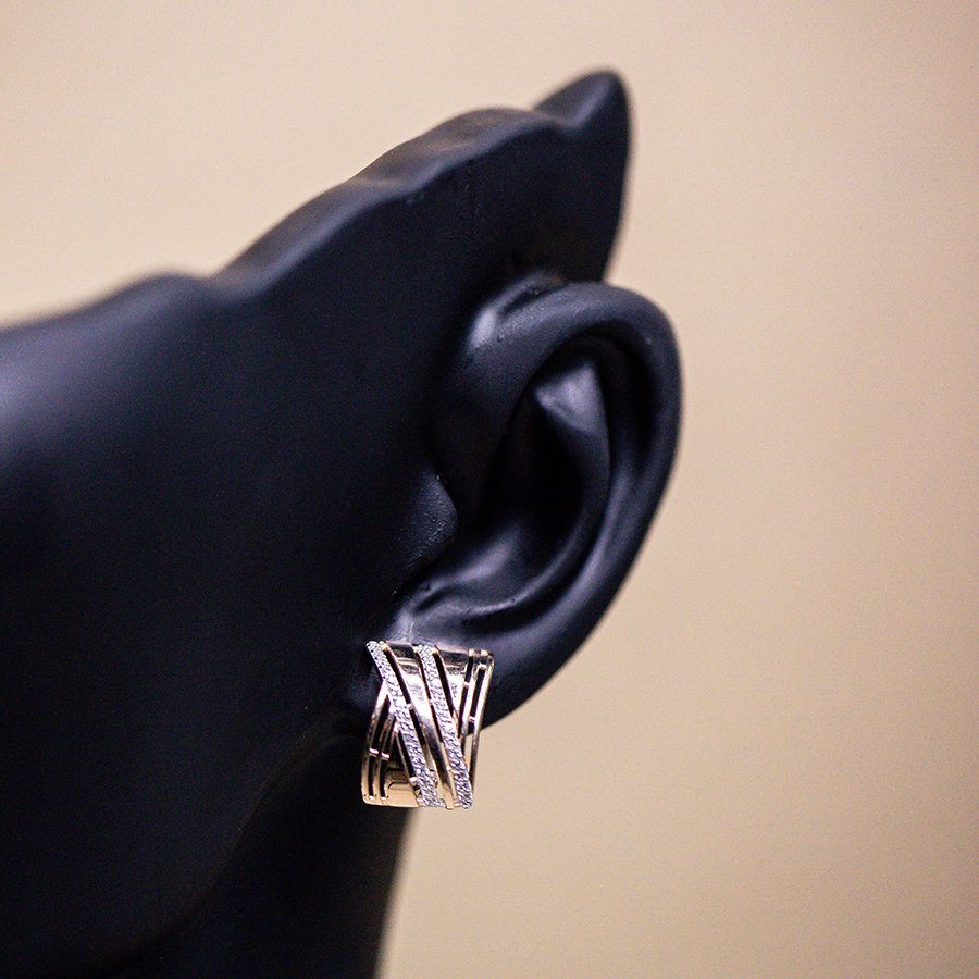 Серьги Сорокин 40270200-2 золото фианит