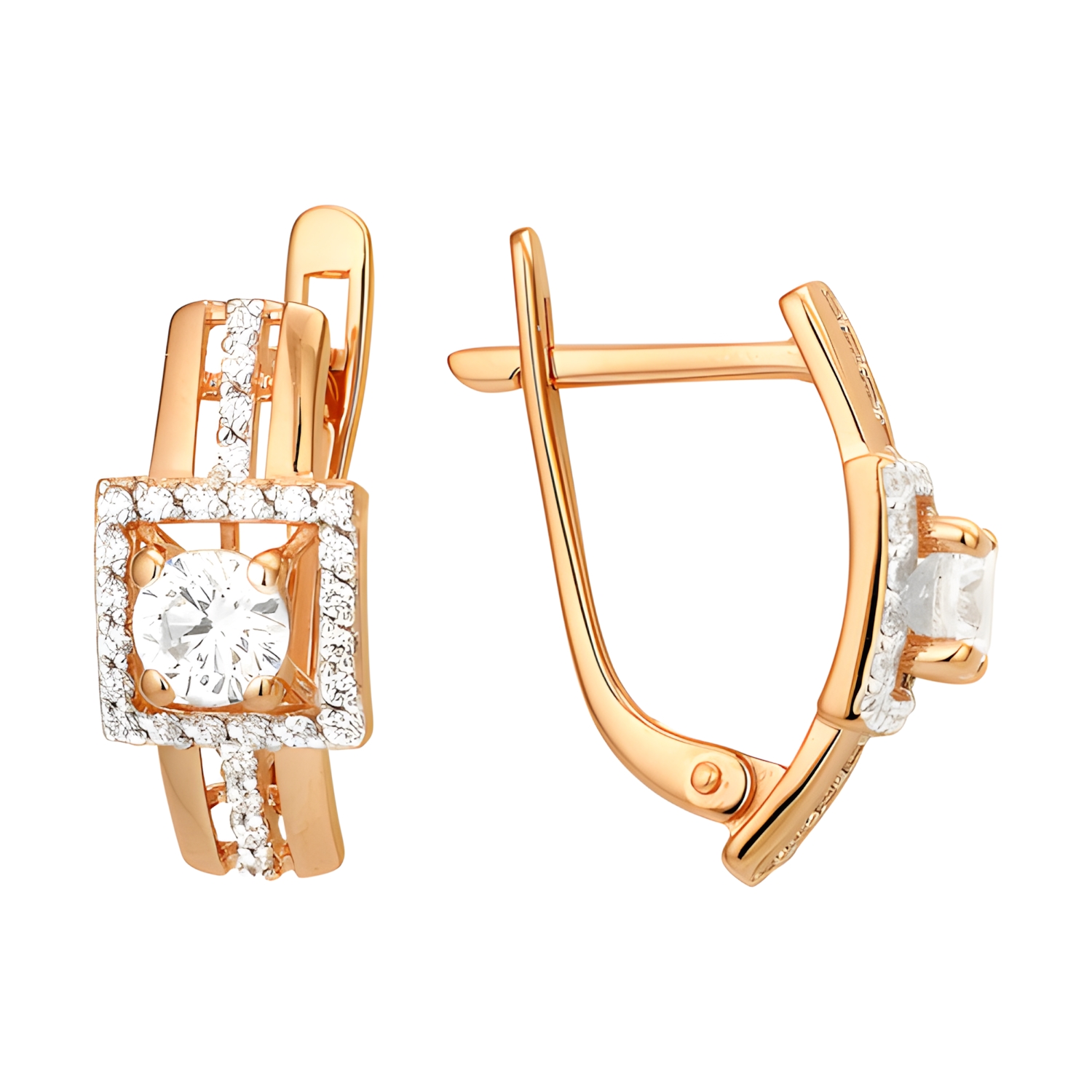 Серьги Сорокин 40057800-2 золото фианит 177480 тг