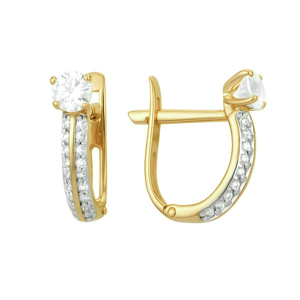 Серьги СОРОКИН 30019800-2 вес 2,32 г золото фианит 157760 тг