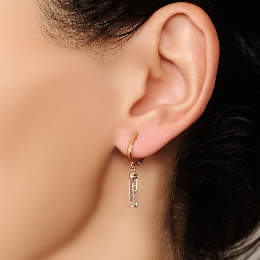 Серьги Золотая подкова 803-02097-10-00-20-00 золото фианит