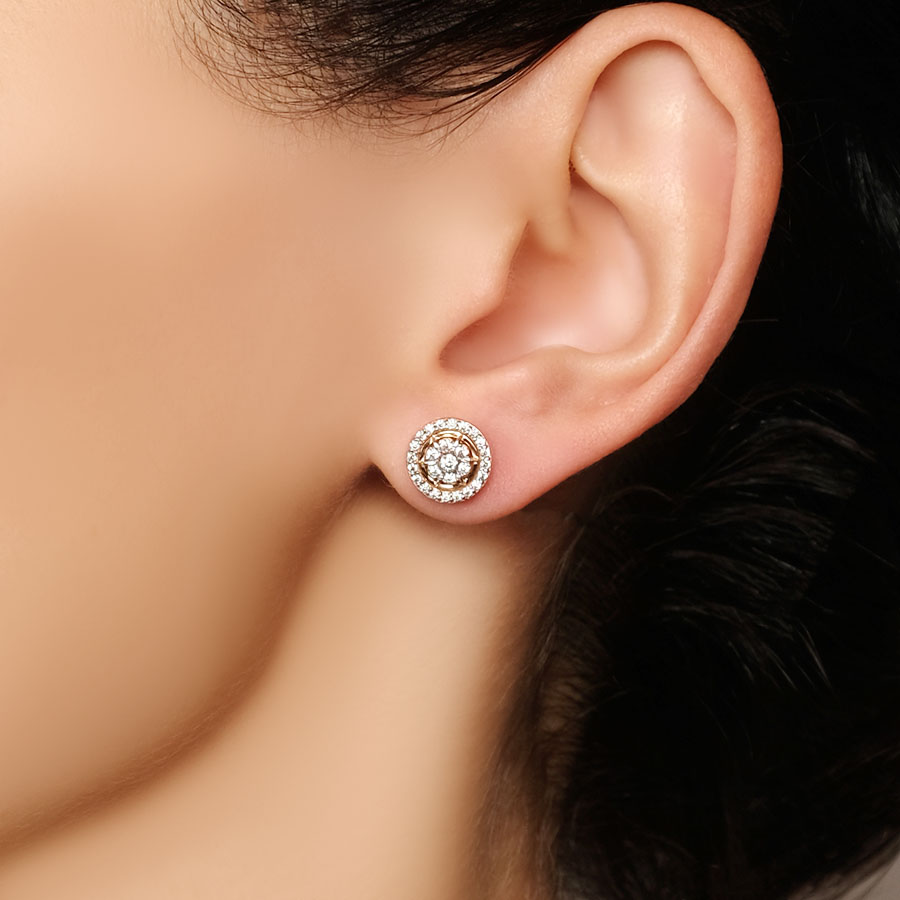 Серьги Золотая подкова 904-00417-10-00-20-00 золото фианит