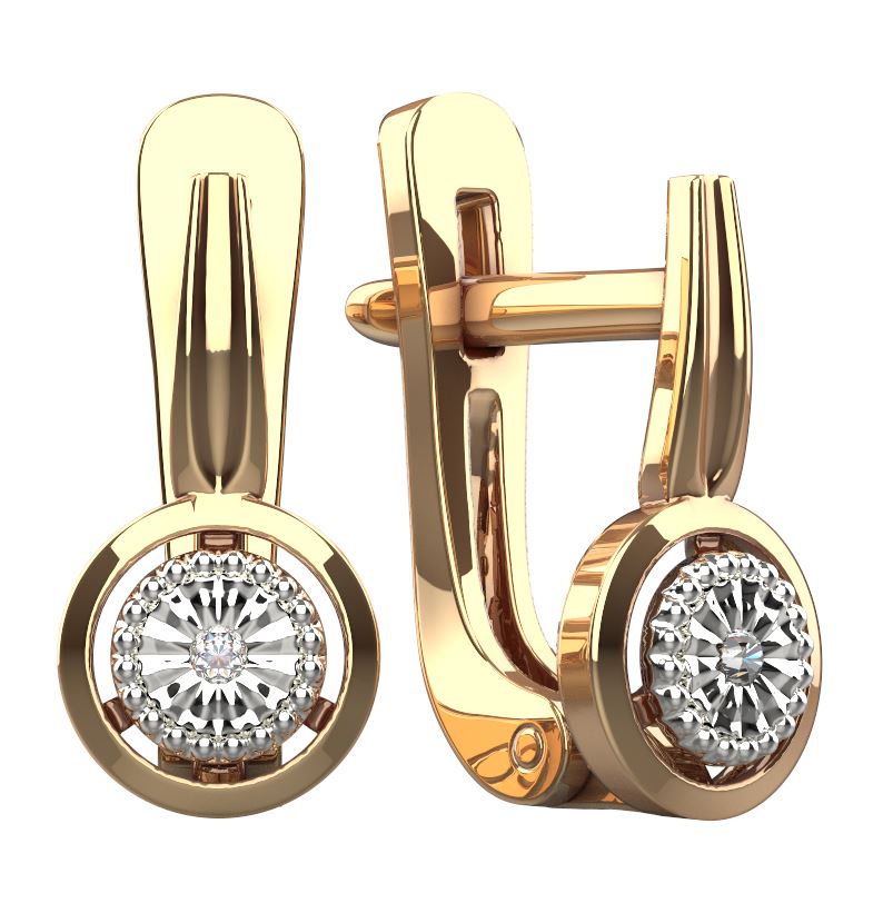 Серьги IMPERIAL С3737-320 золото бриллиант 194200 тг