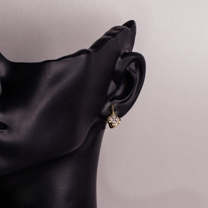 Серьги Mi Amor С/820-0320 вес 2.36 г золото бриллиант