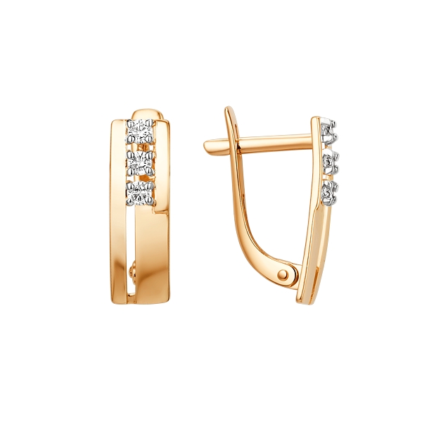 серьги Династия 015472-1102 вес 1,6 золото фианит 108800 тг