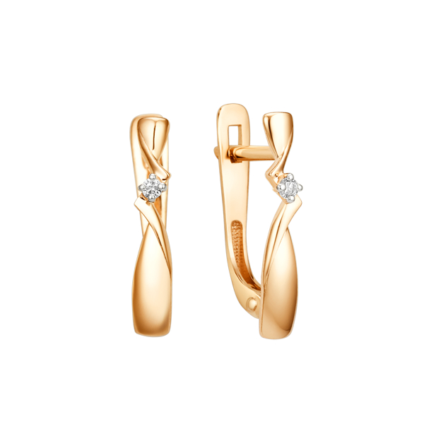 серьги Династия 018042-1102 вес 1,28 золото фианит 87040 тг