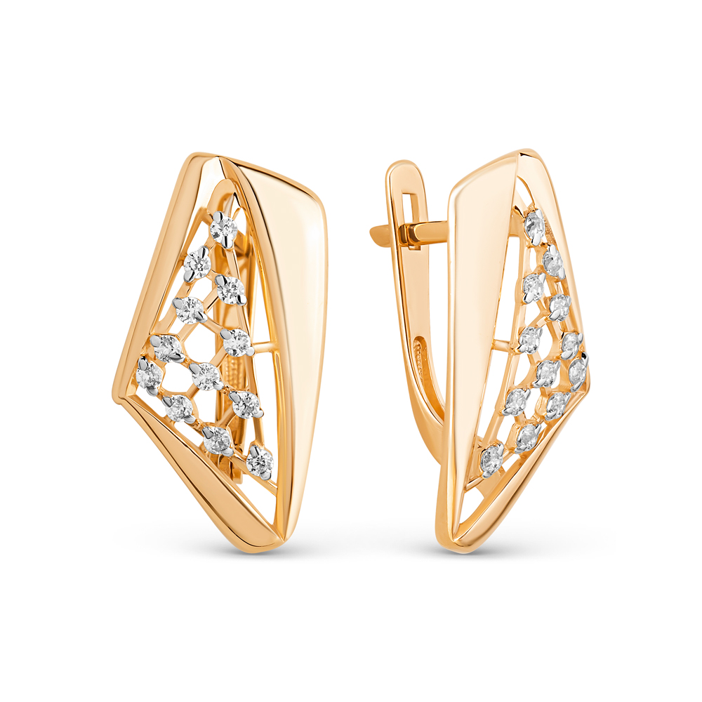 серьги Династия 020692-1102 вес 2,36 золото фианит 160480 тг
