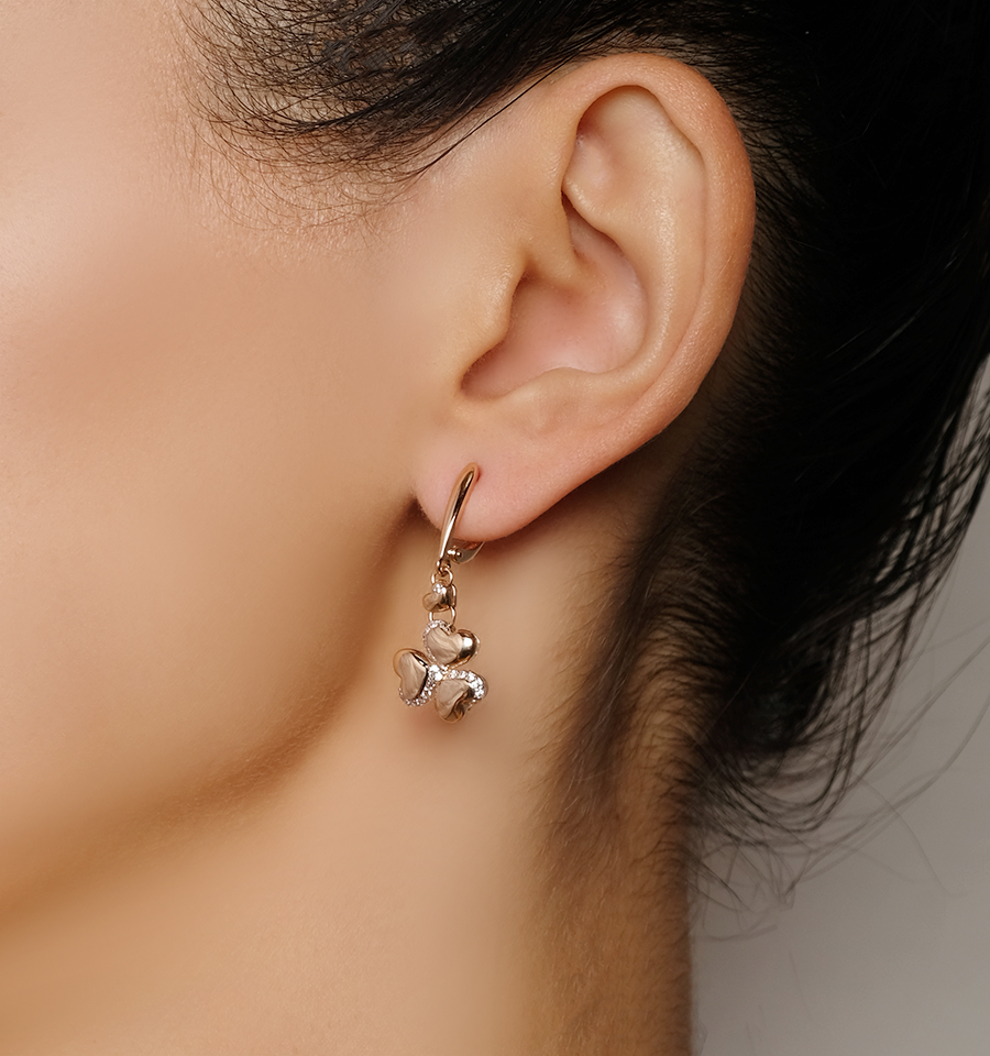 серьги Династия 001042-1102 вес 4,1 золото фианит